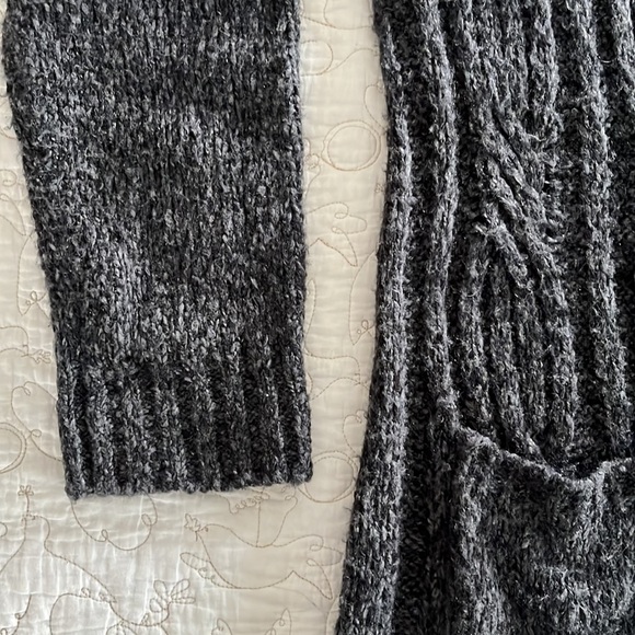 Nine West Vintage America Jeans, 3-Button Knit Cardigan, Black/Gray - Large - Picture 4 of 11